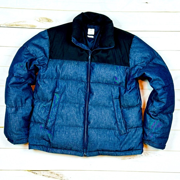 GAP Other - GAP UA Tokyo Collab | Men’s Down Puffer Jacket | Size Large | Blue Denim & Black